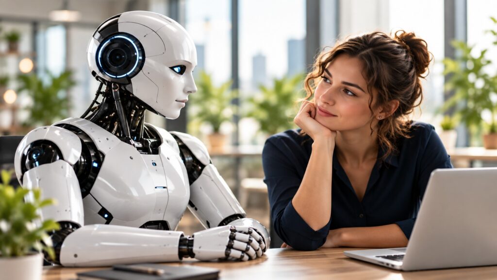 Profesional trabajando con un modelo de IA pequeño y eficiente en un entorno tecnológico moderno. Neural Trends España